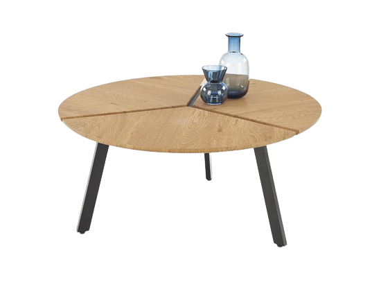 Table basse 'Berga' Ronde 86cm - Naturel/Noir