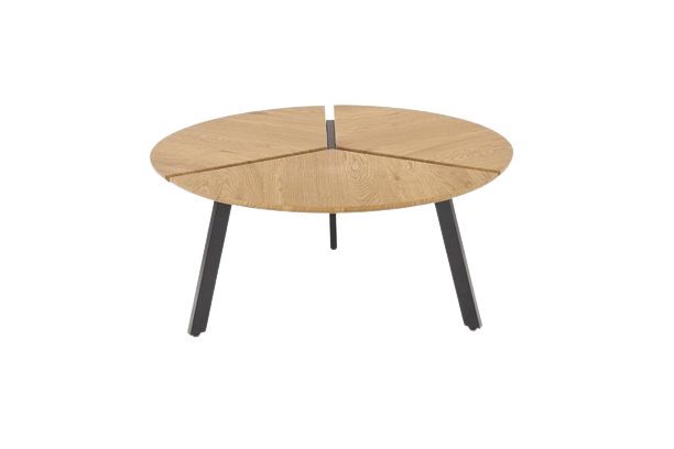 Table basse 'Berga' Ronde 86cm - Naturel/Noir