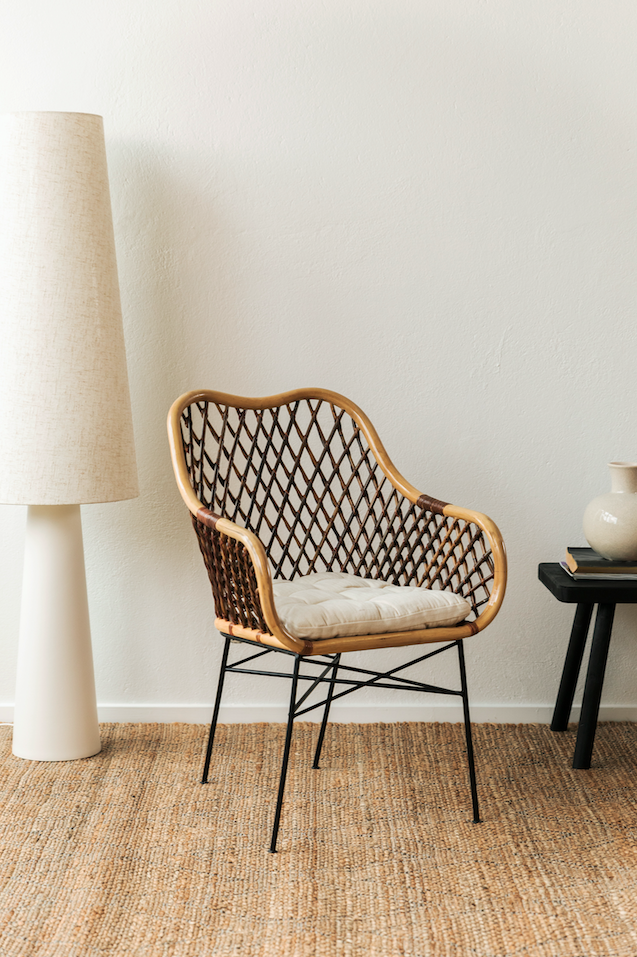 Chaise 'Lauren' - Naturel/Noir