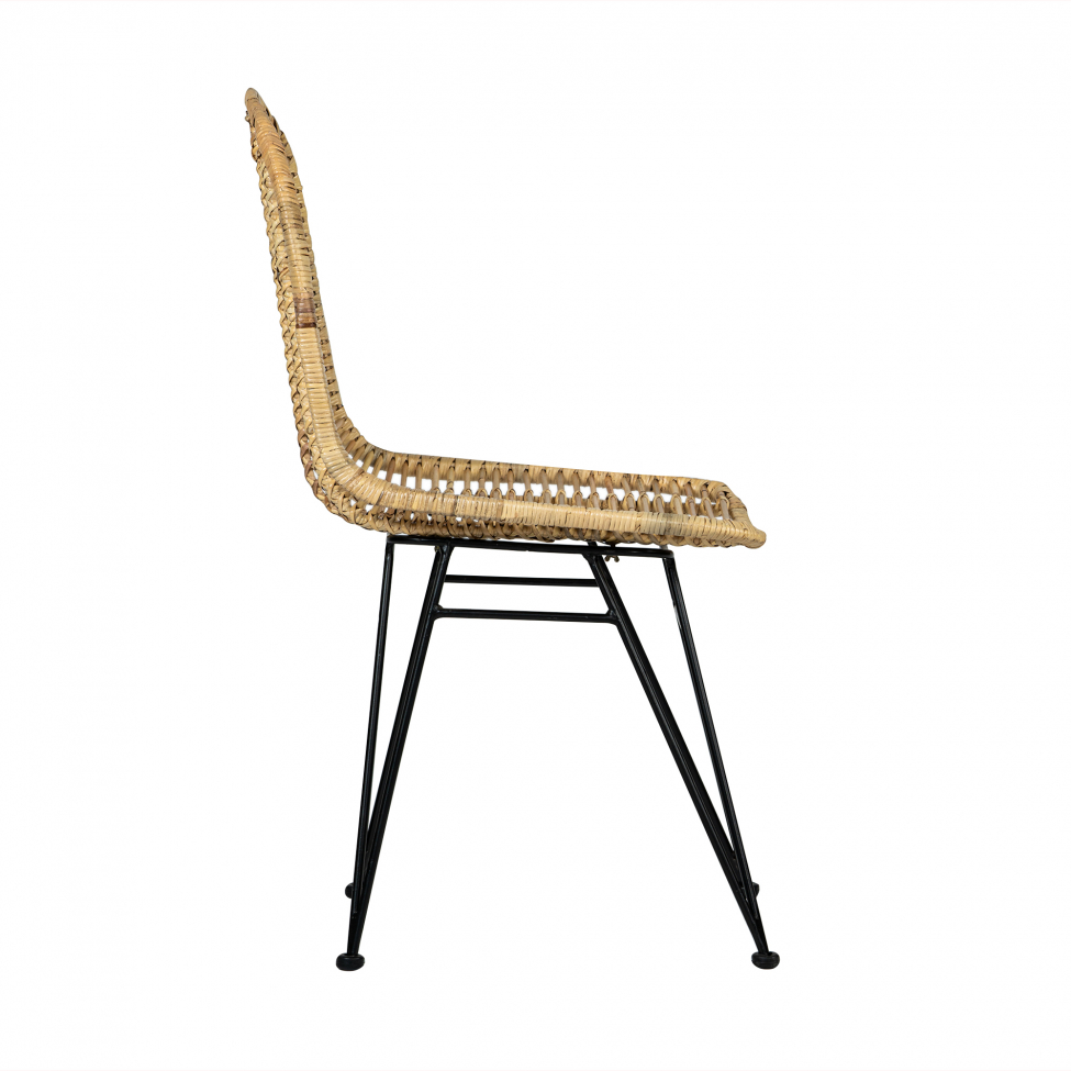 Chaise 'Striped rattan' - Naturel/Noir