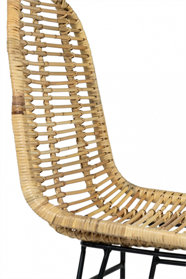 Chaise 'Striped rattan' - Naturel/Noir
