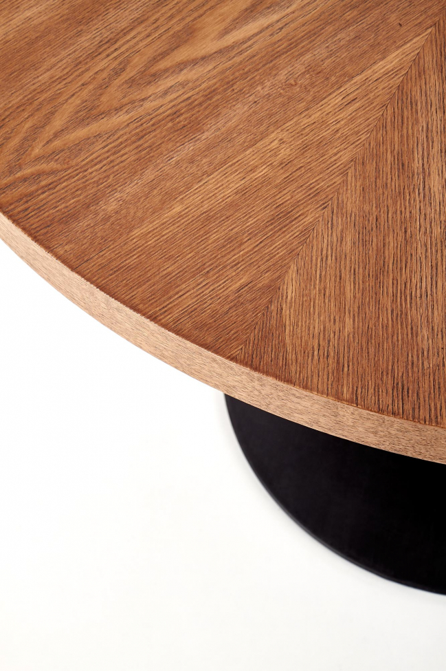 Table à manger 'Carmelo' Ronde 110cm - Bois/Noir