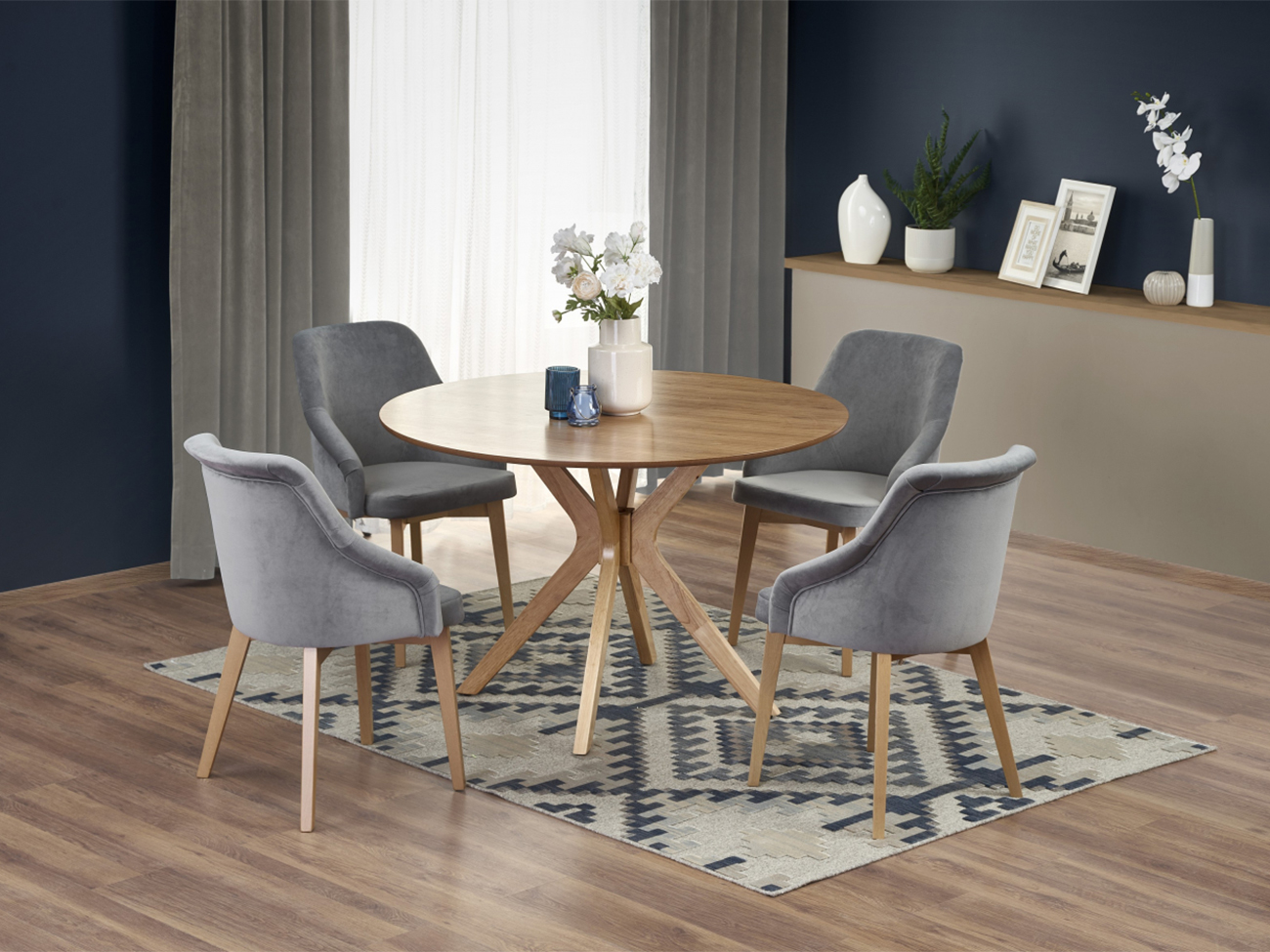 Table à manger 'Nicolas' Ronde 120cm - Nature