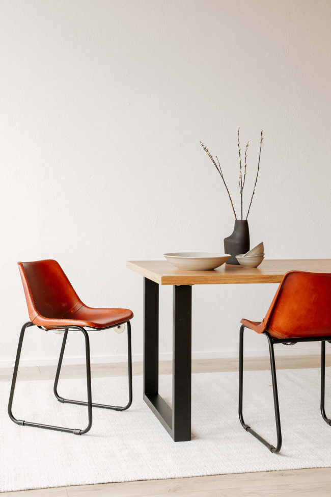 Table à manger 'Radus' 140x85cm - Chêne/Noir