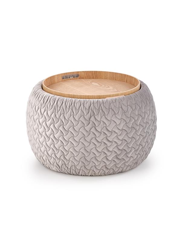 Pouf/Table d'appoint 'Bono' - Gris
