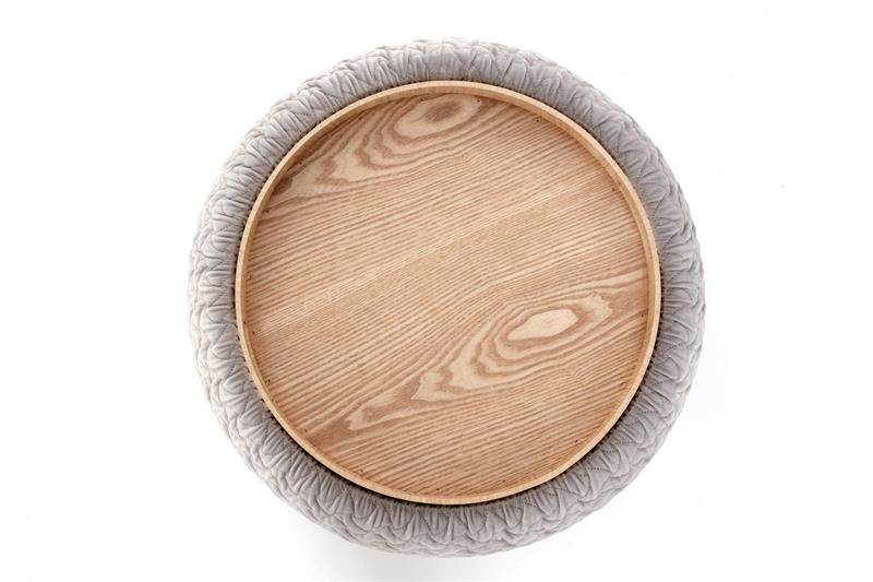 Pouf/Table d'appoint 'Bono' - Gris