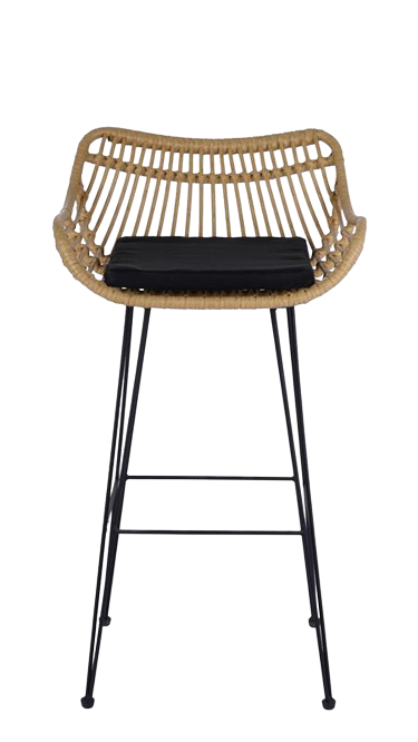 Tabouret de bar 'Parga' - Naturel / Noir