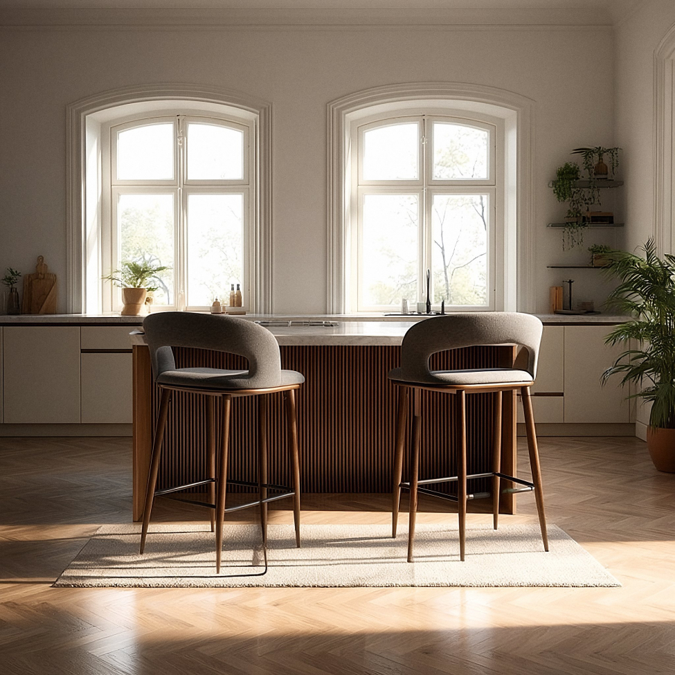 Tabouret de bar 'Vestby' - Gris/marron