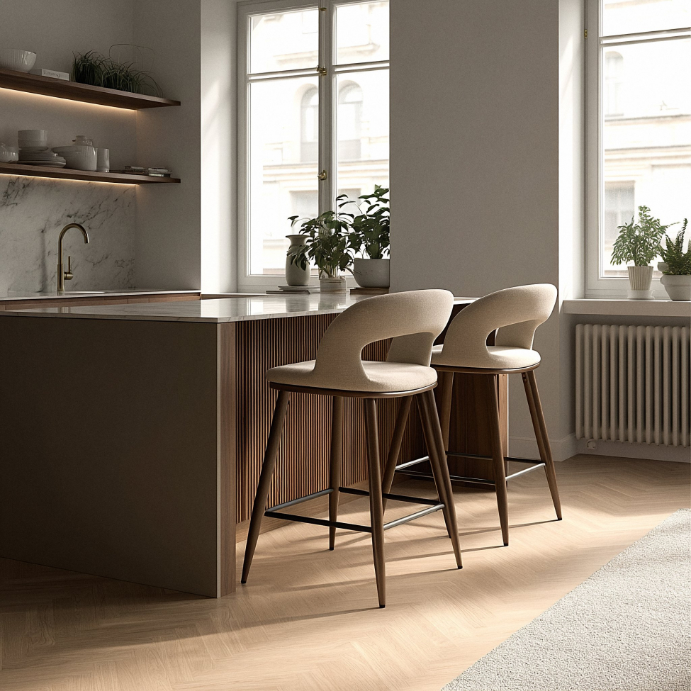 Tabouret de bar 'Vestby' - Beige/marron