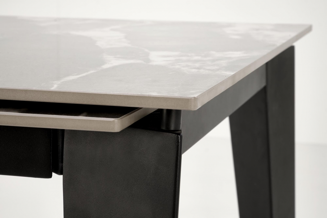 Table à manger 'Felix' 141-201cm - Gris/noir
