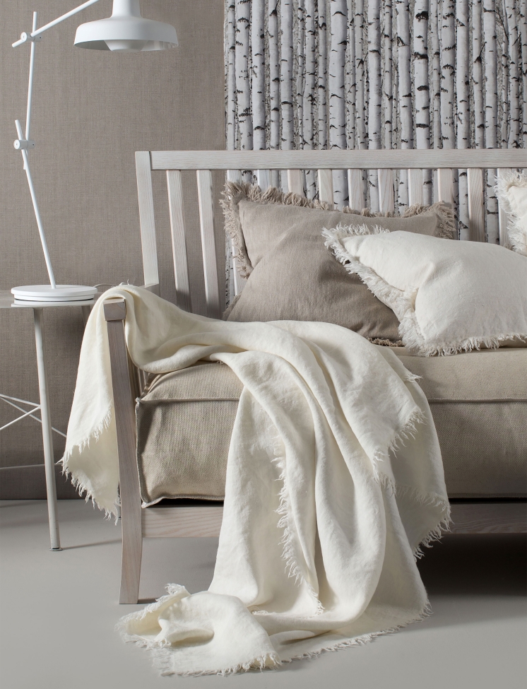 Plaid 'Merlin' 130x170 - Blanc