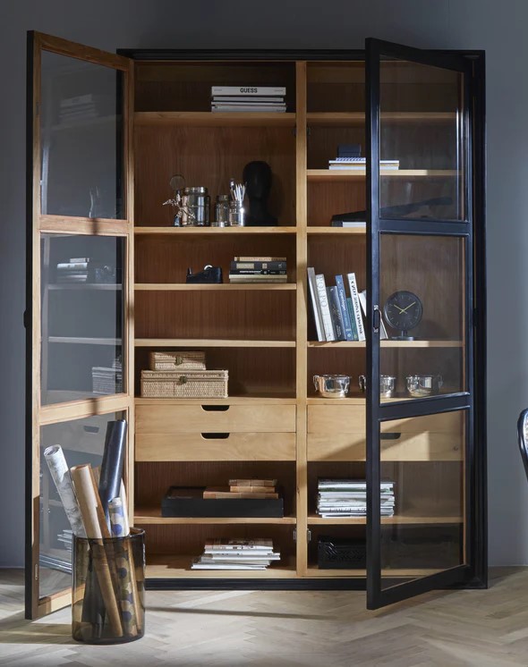 Vitrine 'Viva' - Naturel/Noir