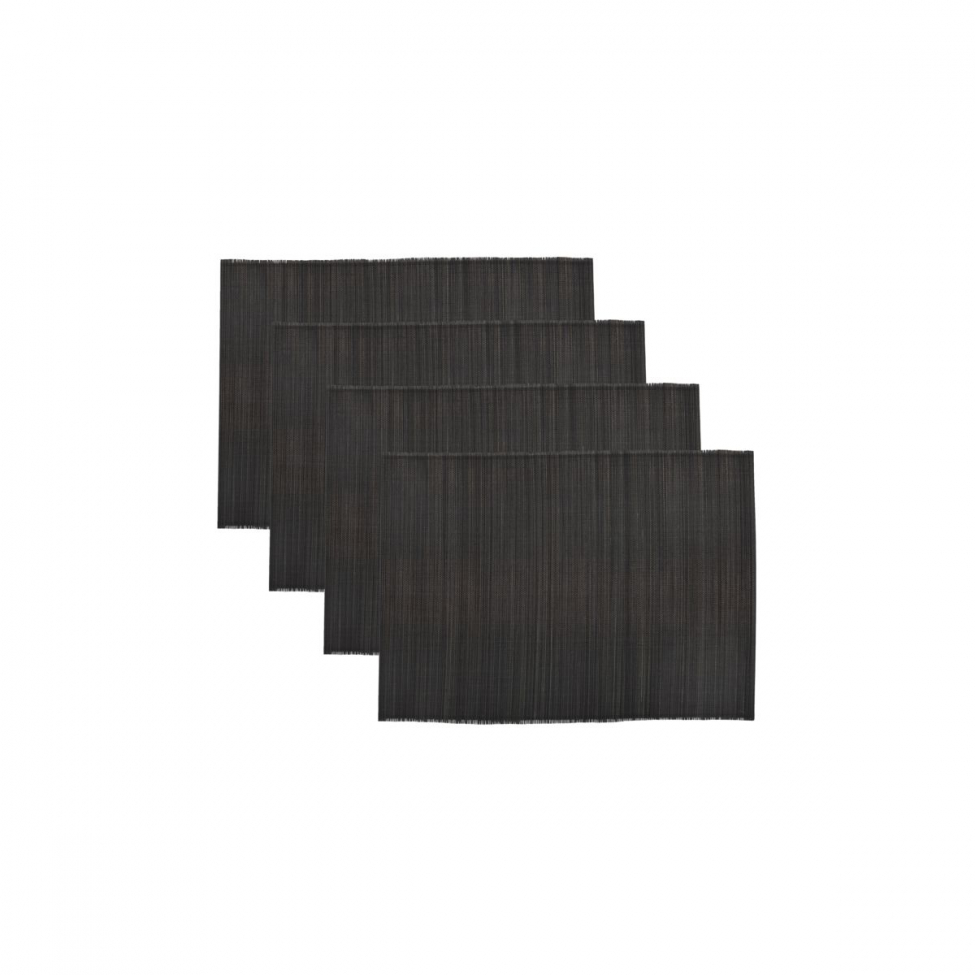 Lot de 4 sets de table 'Bamb' - Noir/Marron