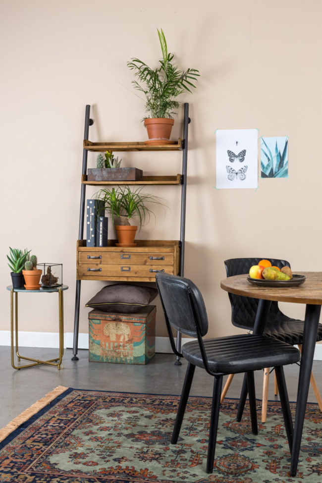 Table à manger 'Mo' Ronde 110cm - Teck/Acier