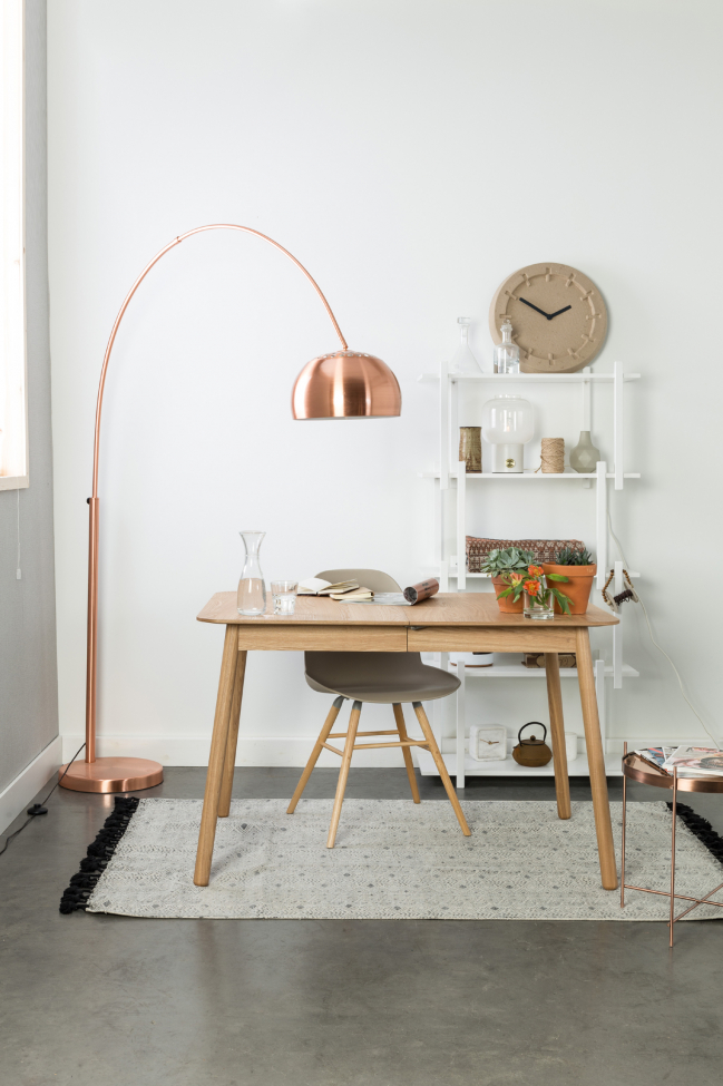 Table 'Glimpse' 120-162x80cm - Chêne