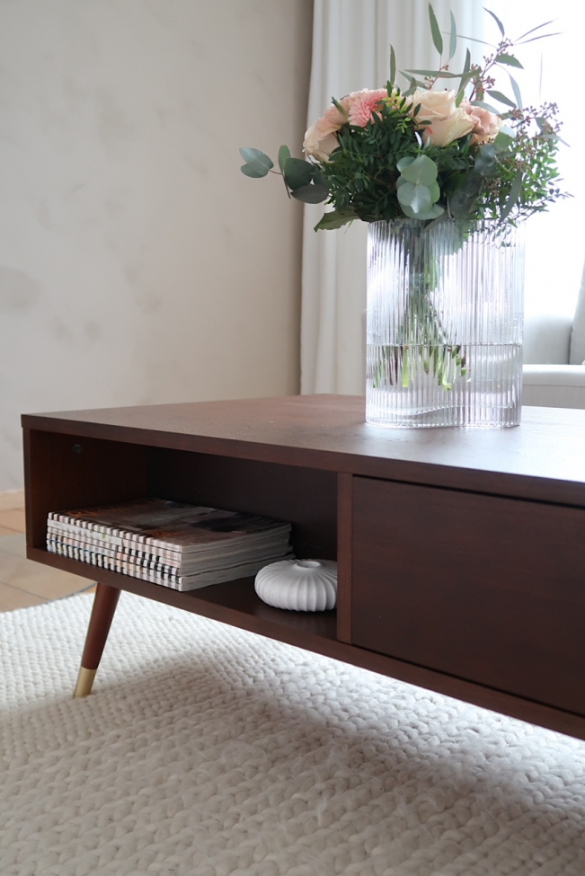 Table basse 'Prime' - Noyer/Laiton