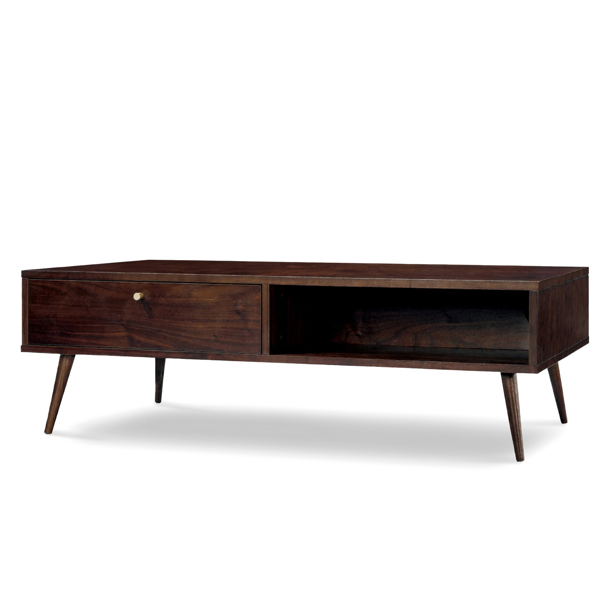 Table basse 'Prime' - Noyer/Laiton