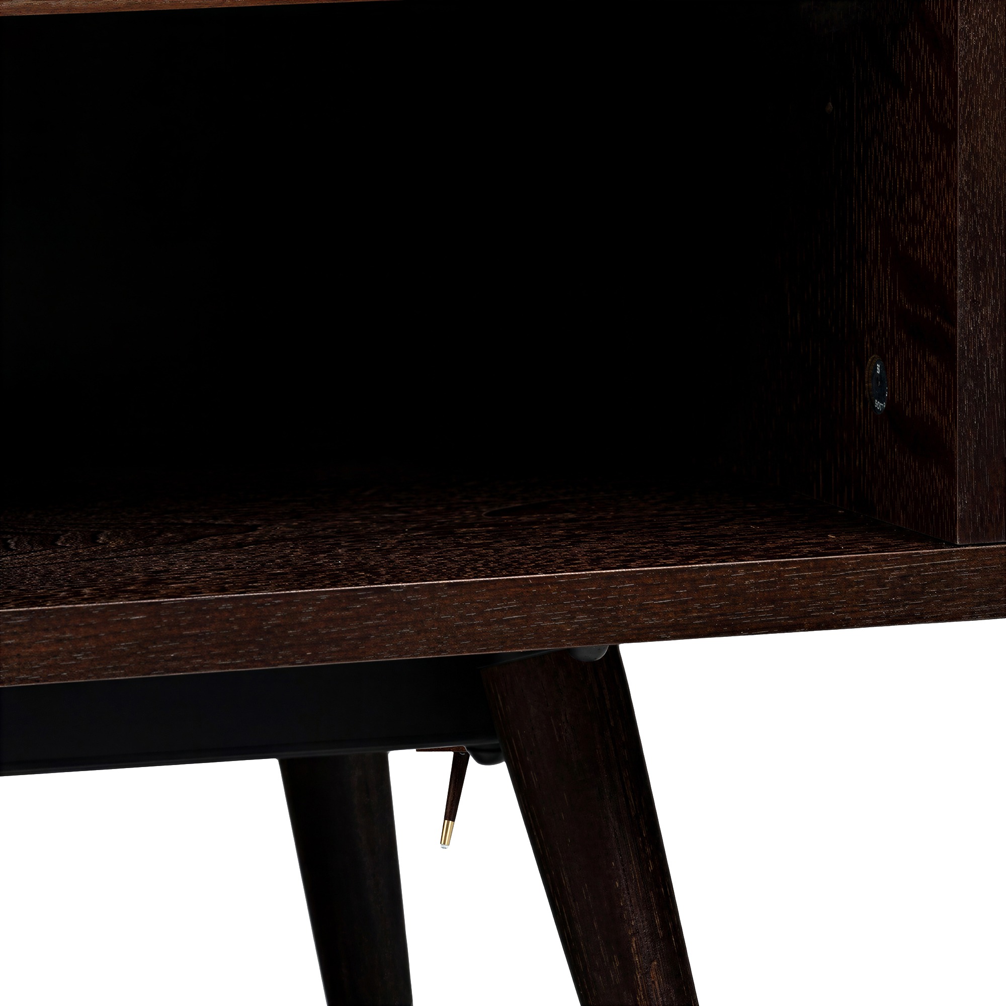 Meuble TV 'Prime' - Noyer/Laiton