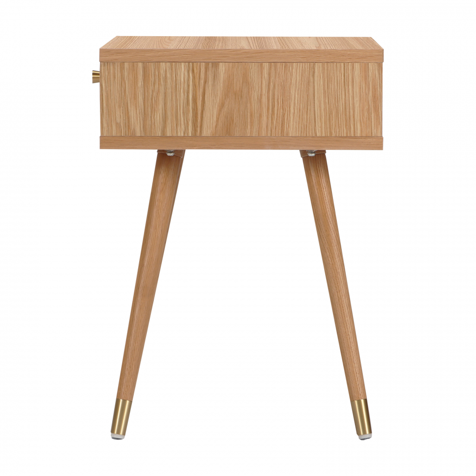 Table de nuit 'Prime' - Chêne/Laiton