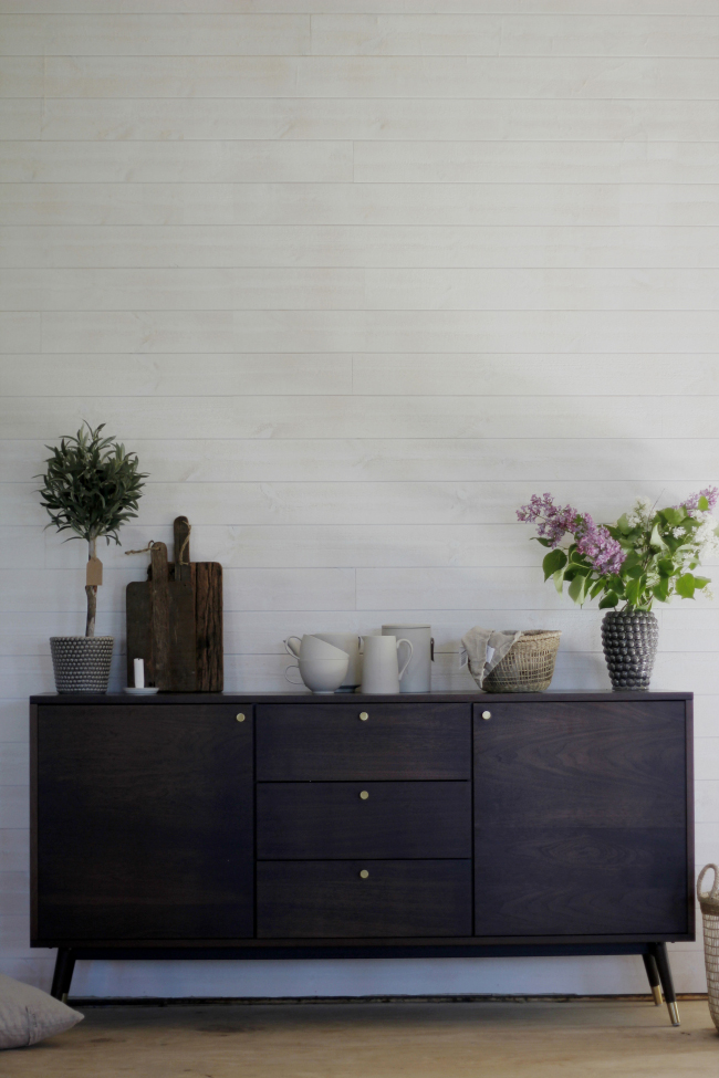 Meuble TV/Commode 'Prime' - Noyer/Laiton