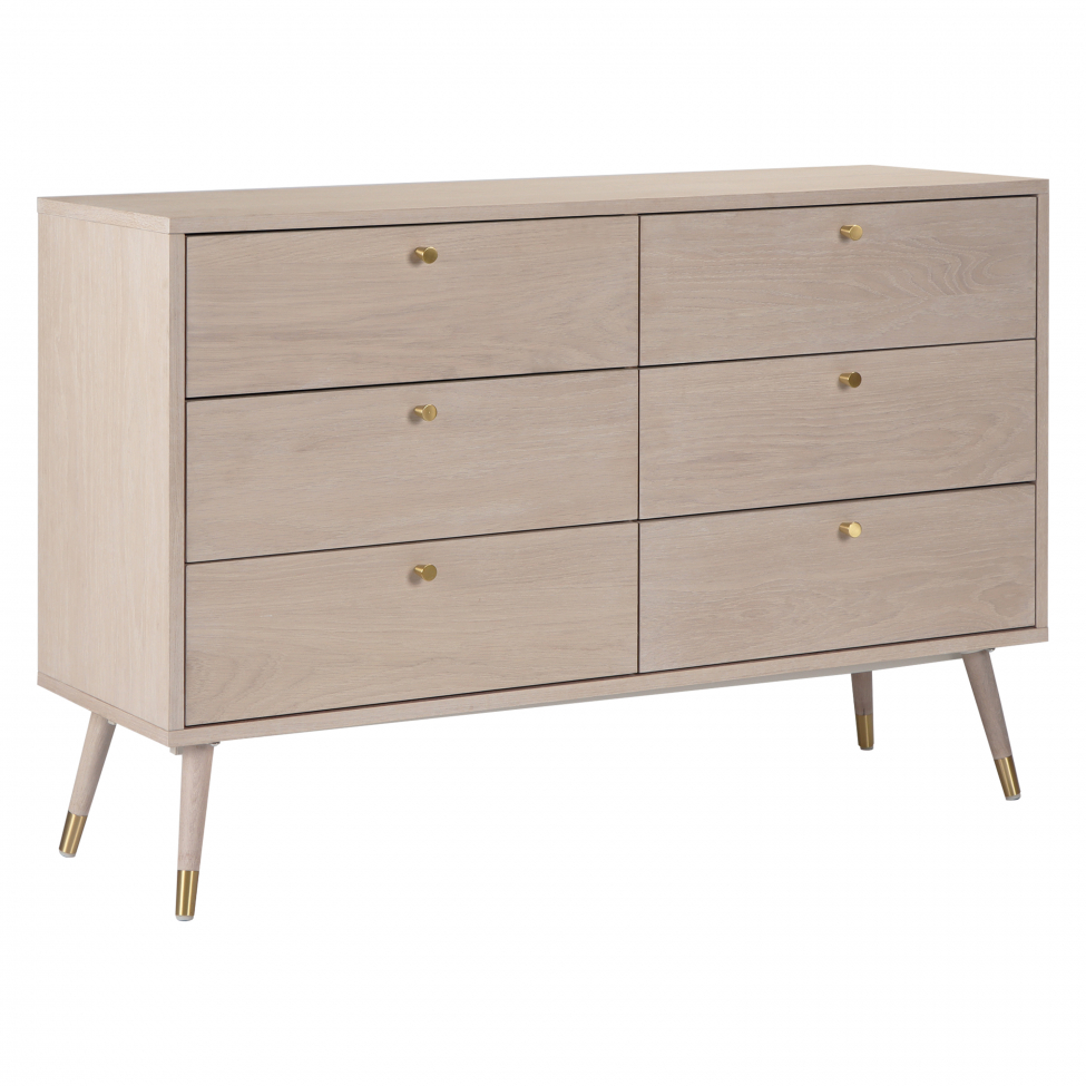 Commode 'Prime' 6 tiroirs - Chêne blanc