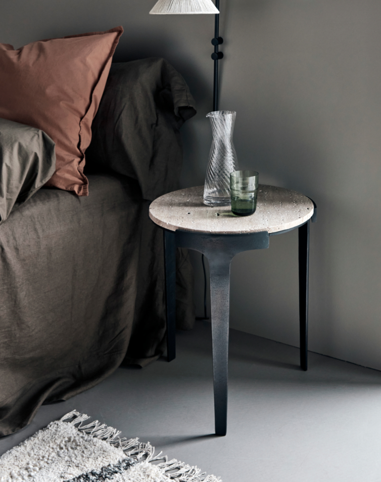 Table d'appoint 'Fula' 45x51cm - Gris