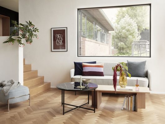 Table basse 'Norm' - Noir/Marmite/Vitre