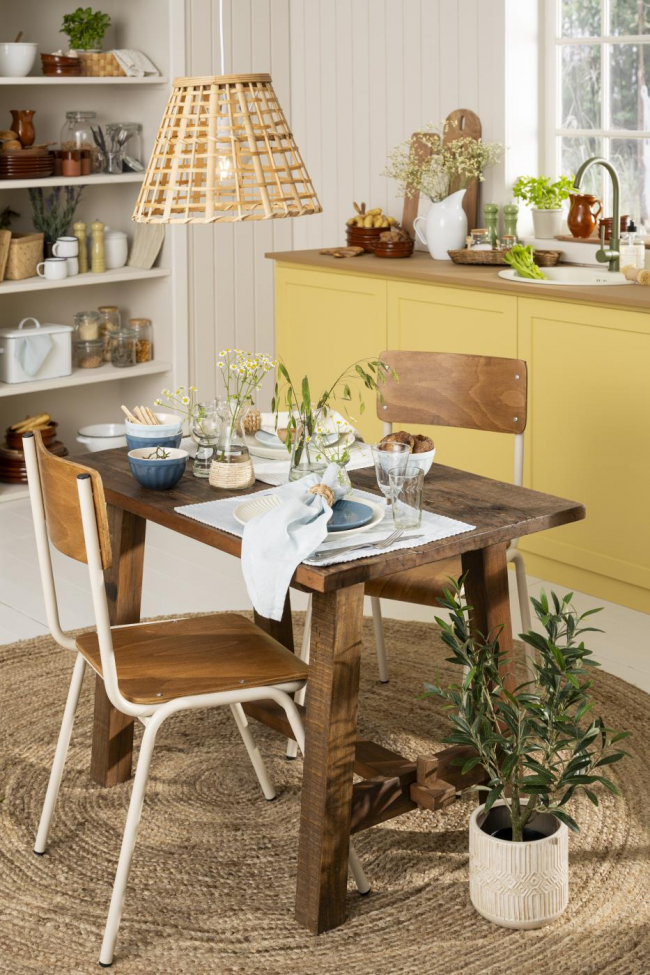 Chaise d'école 'Contreplaqué' Empilable - Brun/blanc