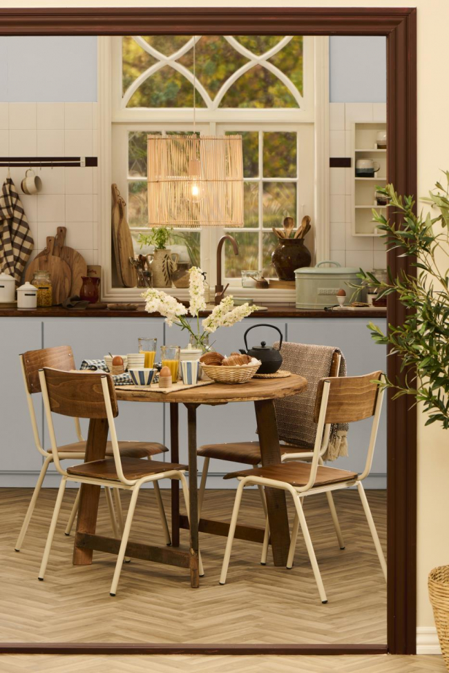 Chaise d'école 'Contreplaqué' Empilable - Brun/blanc