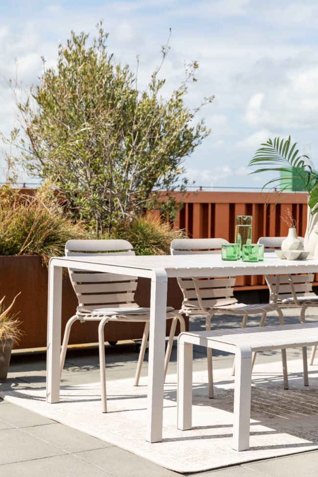 Table de jardin 'Vondel' 168,5x87cm - Blanc