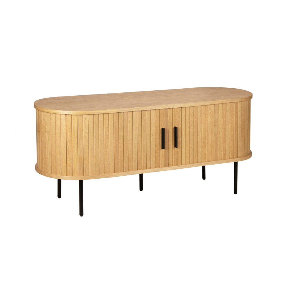 Meuble TV 'Holmvik' - Naturel/Noir