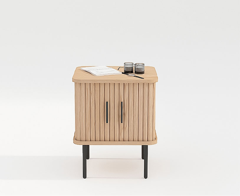 Table de nuit 'Holmvik' - Naturel/Noir