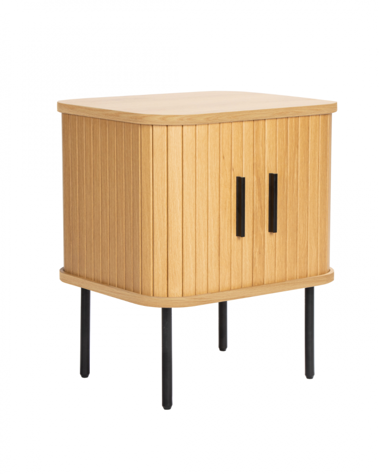 Table de nuit 'Holmvik' - Naturel/Noir