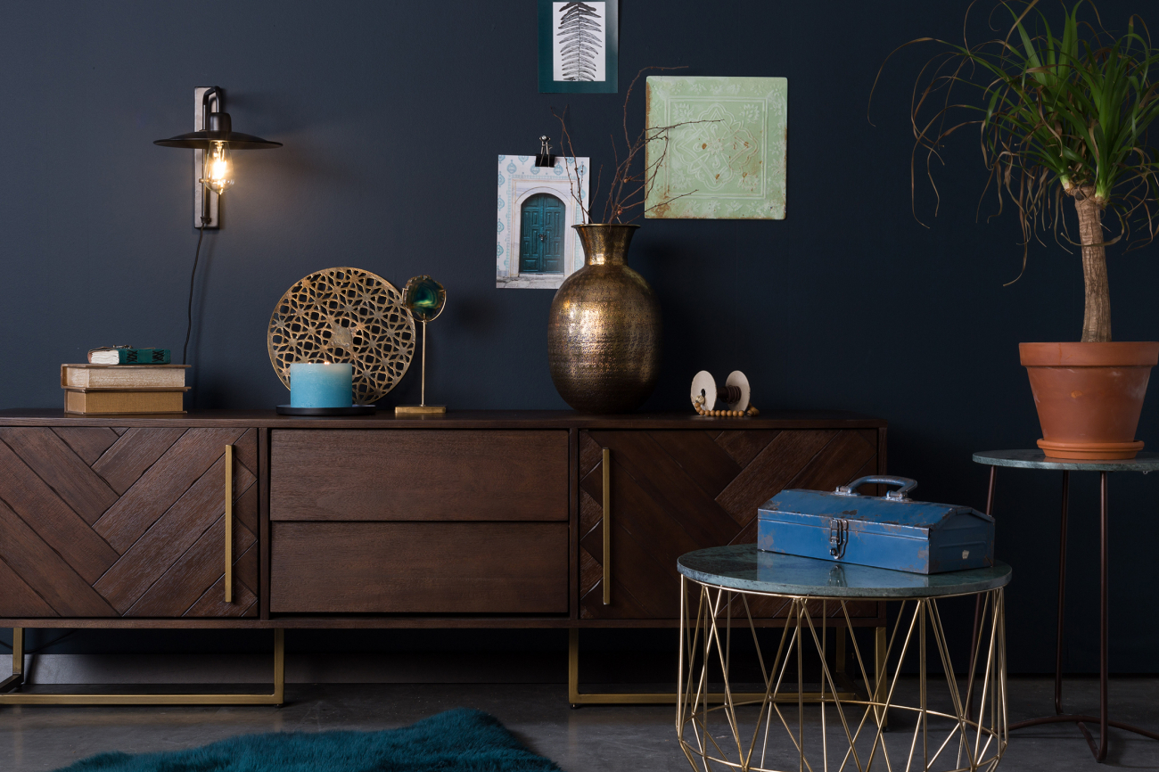 Table d'appoint 'Boss' - Vert/ Laiton