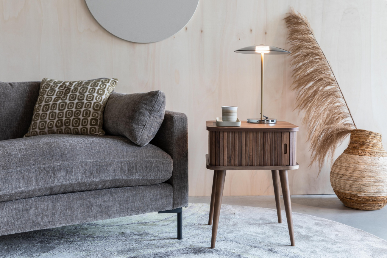 Table d'appoint/Table de chevet 'Barbier' - Noyer