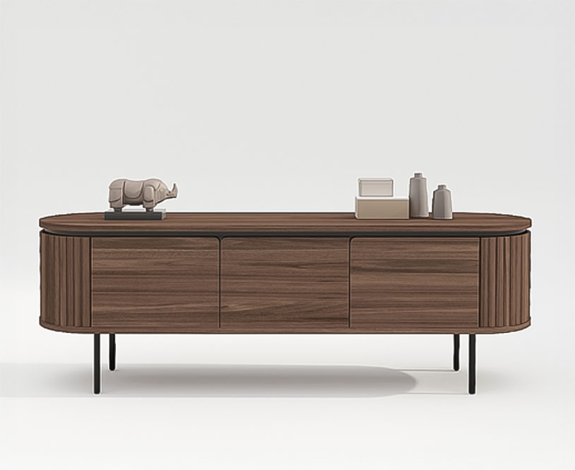 Meuble TV 'Kärra' - Noyer/Noir