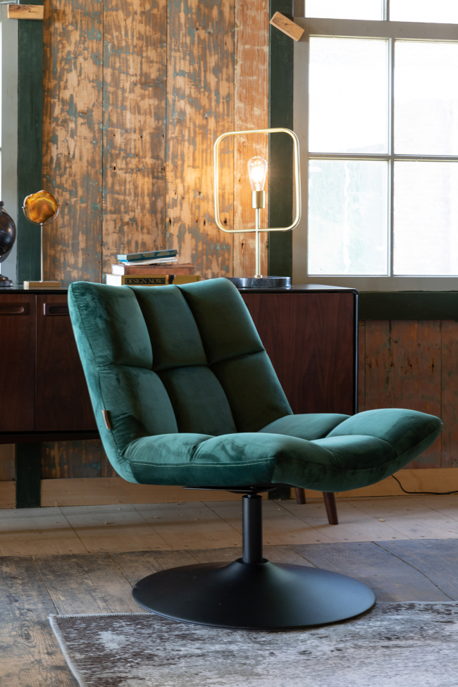 Fauteuil 'Bar' - Velours/Vert