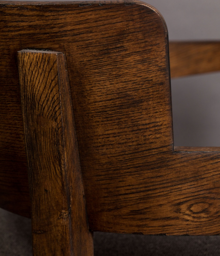 Fauteuil 'Duran' - Gris/Marron