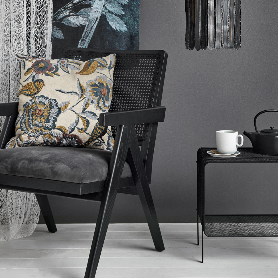Fauteuil 'Wickerwork' - Rotin/Noir