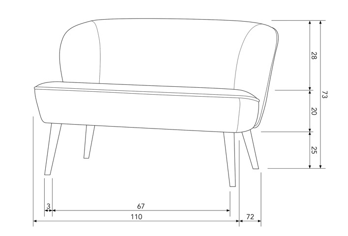 Canapé 'Sara' - Vert/Samette