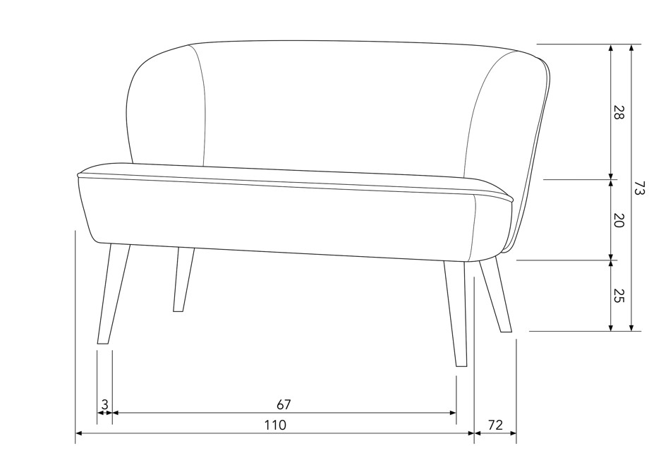 Canapé 'Sara' - Beige/Teddy