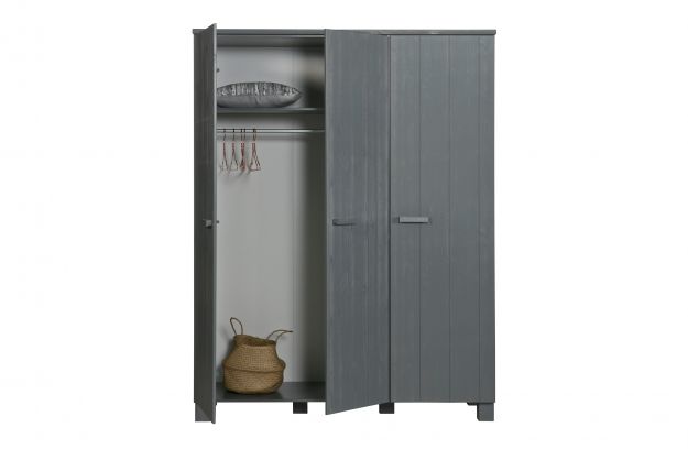 Armoire 'Dennis' 3 portes - Gris acier
