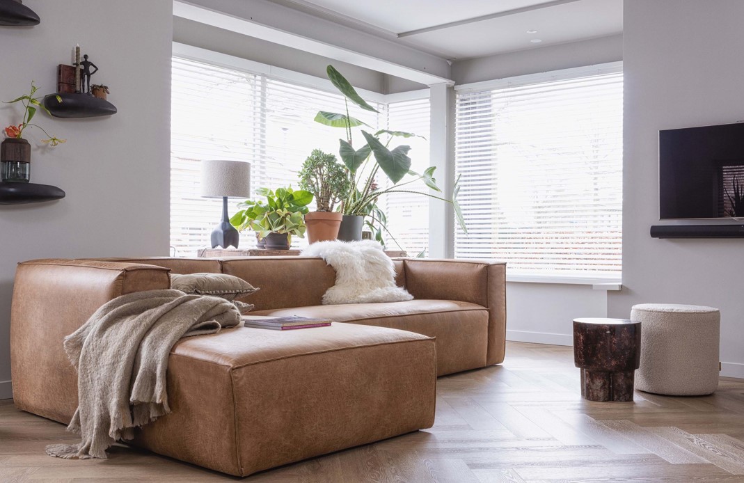 Canapé d'angle 'Bean' - Cognac