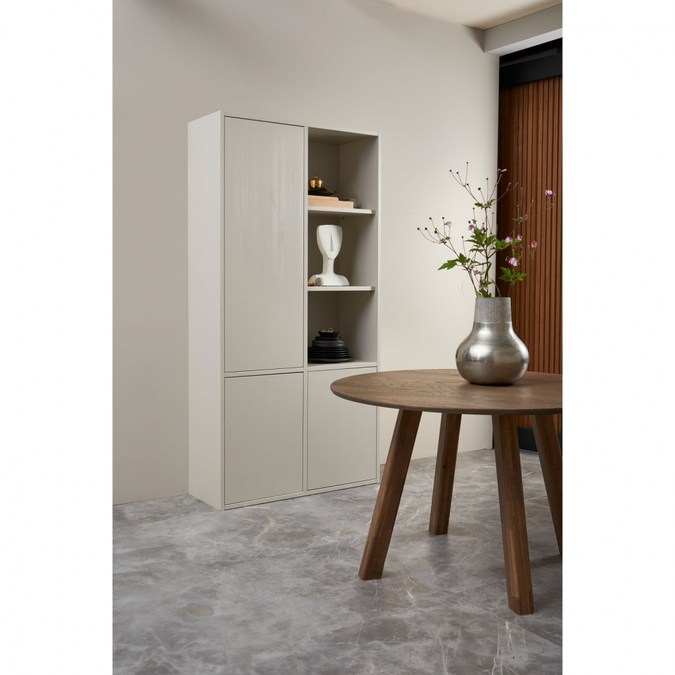 Table à manger 'Tablo' 120 cm ronde - Brun foncé