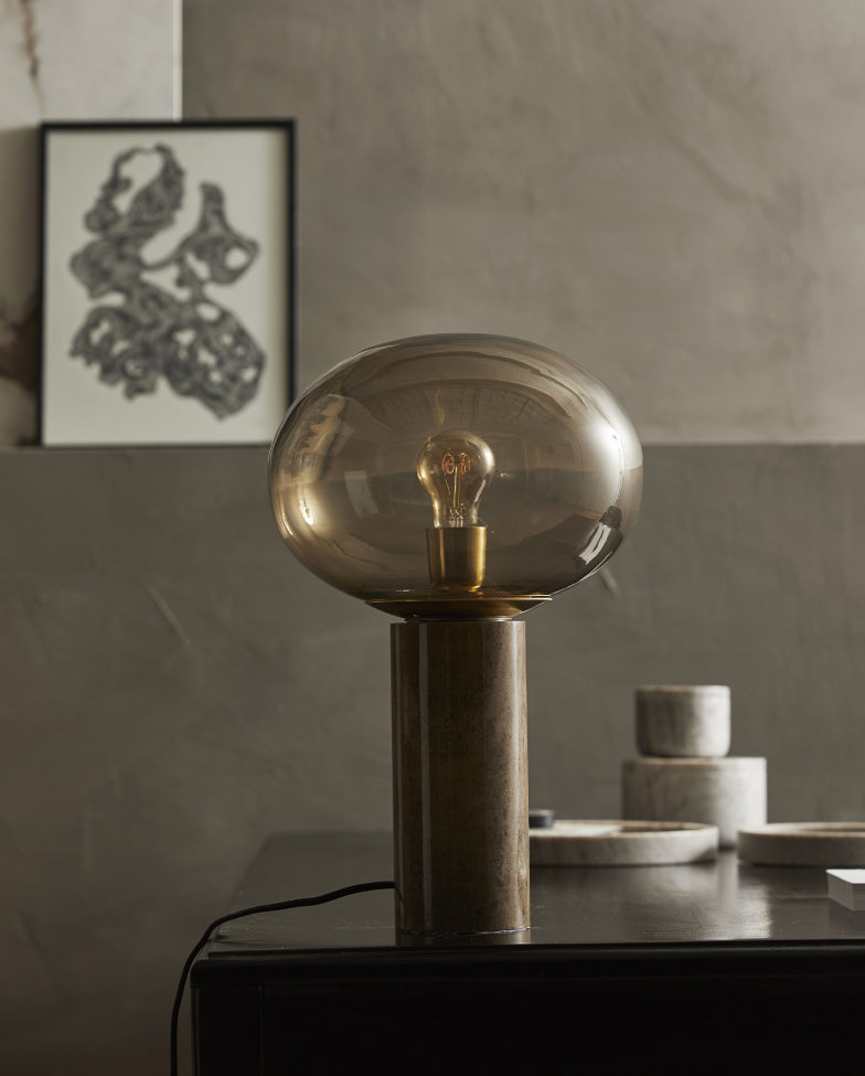 Lampe de table 'Bes' - Fumé/ Laiton