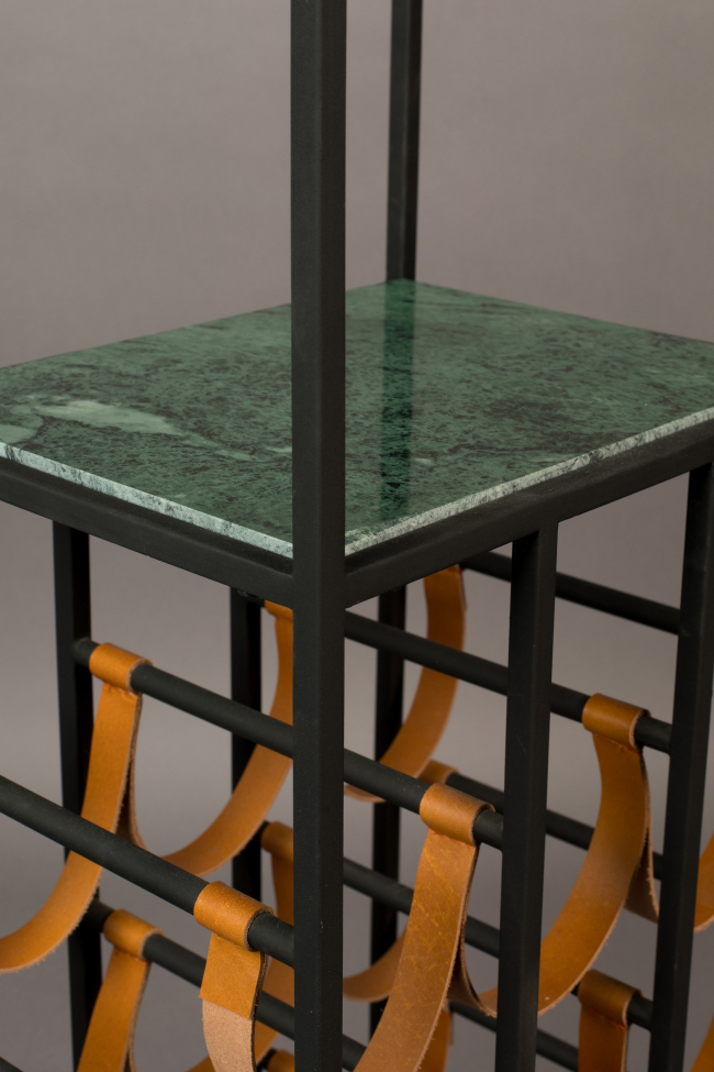 Étagère de cuisine 'Mil' - Marbre/Cuir