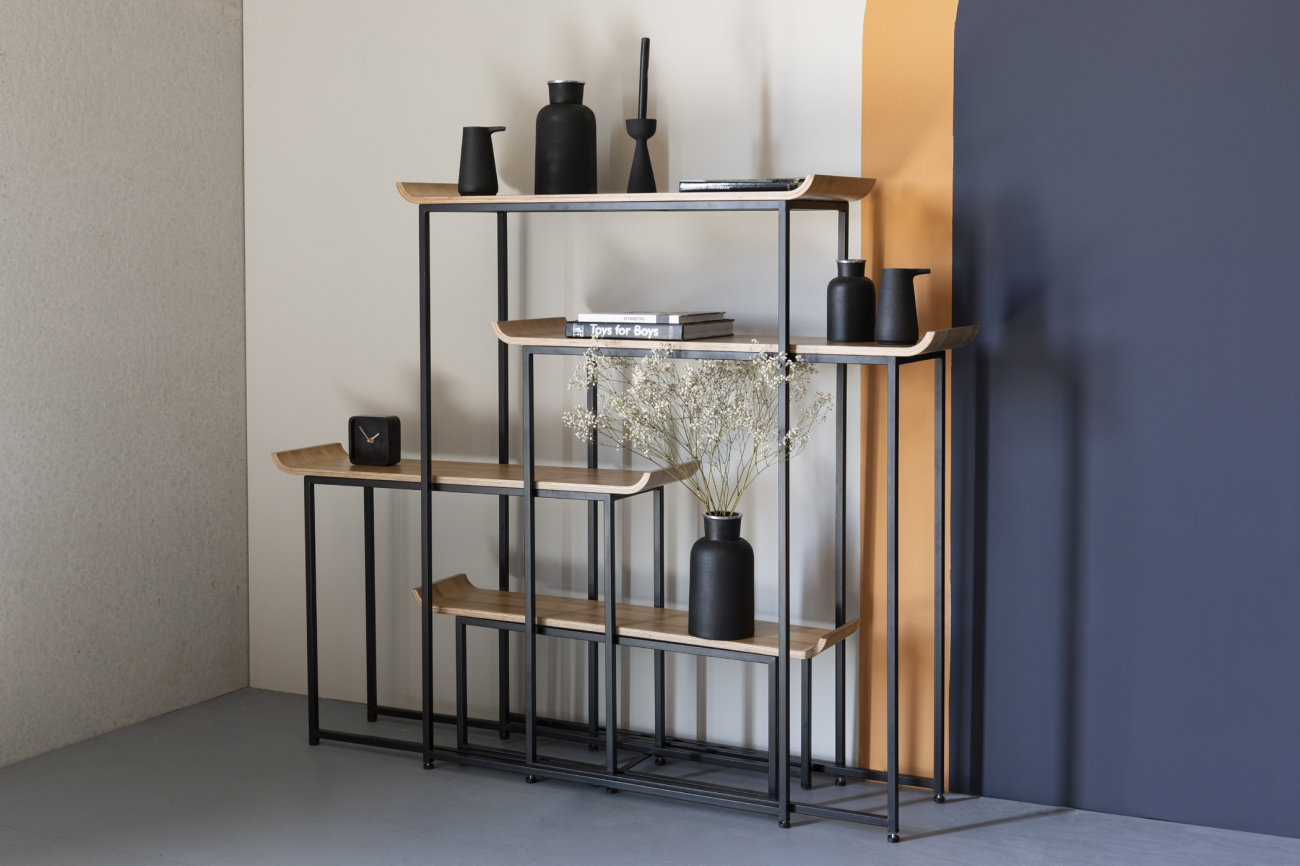 Étagère 'Flodka' - Noir/Bois