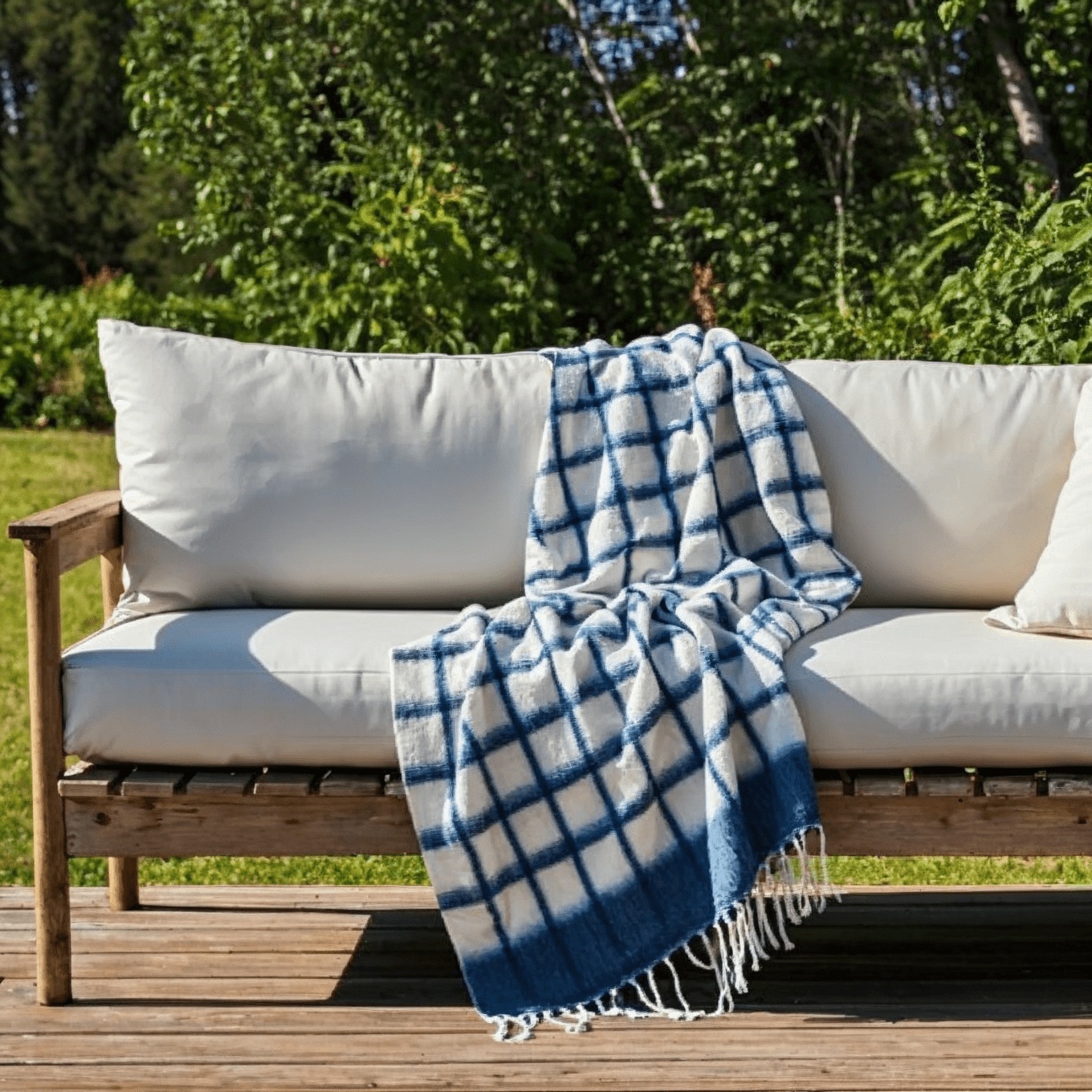 Plaid ' Rachel ' 130 x 170 cm - Bleu