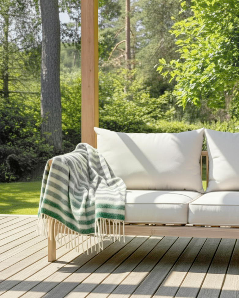 Plaid ' Monica ' 130 x 170 cm - Vert