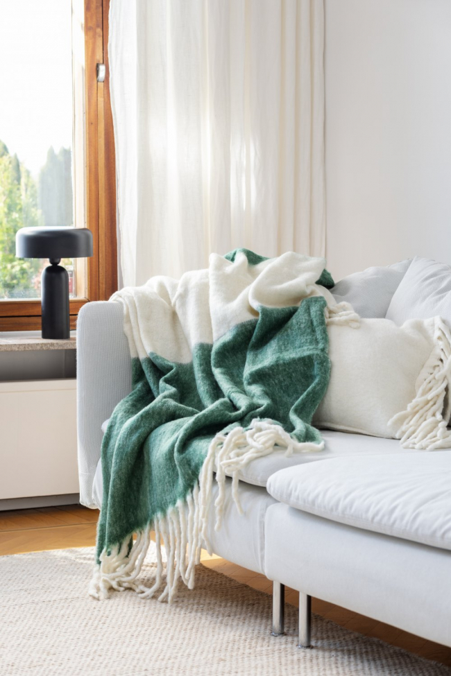 Plaid ' Carrie ' 130 x 170 cm - Vert